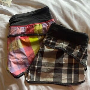 Lululemon Athletica Multicolor Plaid Speed Shorts- Lot of 2